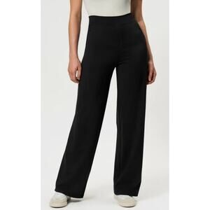 Ninepine Asana Relaxed Straight Zip Pocket Pull on Pant Sz Medium Black Long 35"